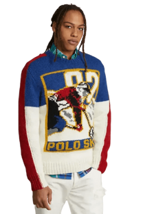 <tc>Ralph Lauren</tc> 男士 Polo 滑雪羊毛混紡毛衣